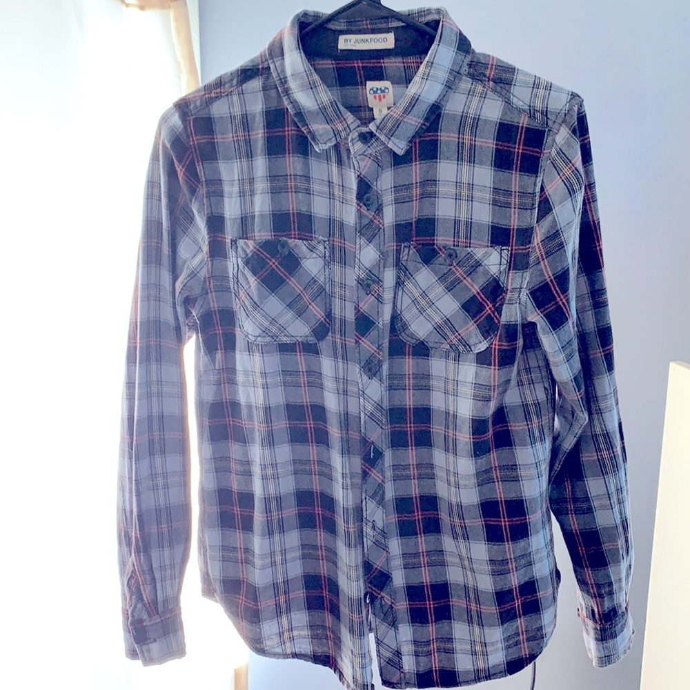 Blue flannel style shirt